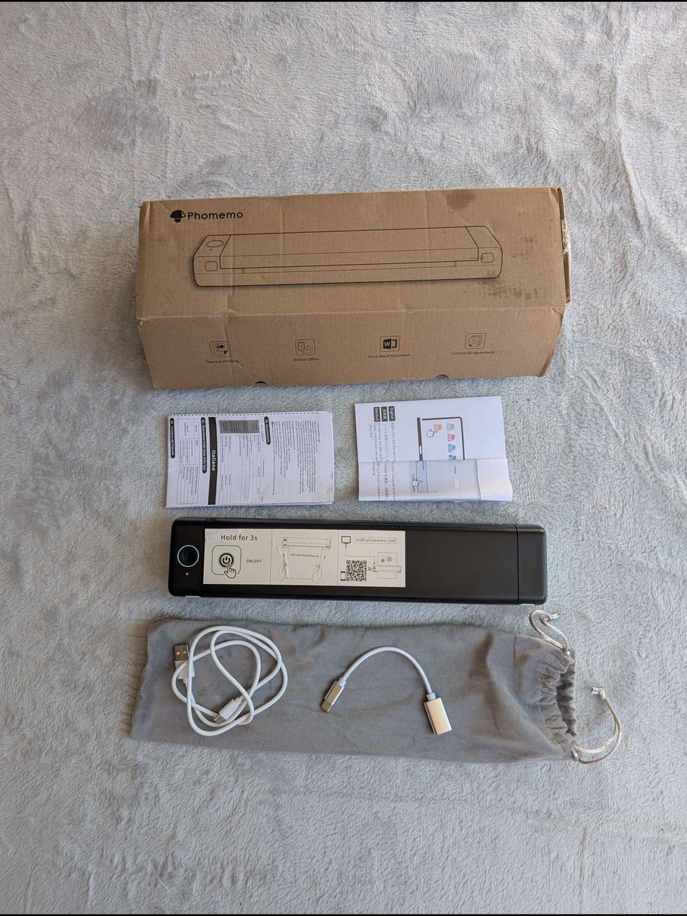 Phomemo Portable Black Document Scanner - Compact Wireless Scanner